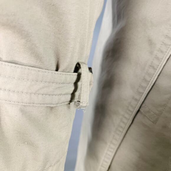 GIORGIO ARMANI Vintage Size L Khaki Cotton Open Front Belted Trenchcoat - Picture 8 of 11